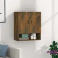 vidaXL Wall Cabinet Smoked Oak 60x31x70 cm Engineered Wood