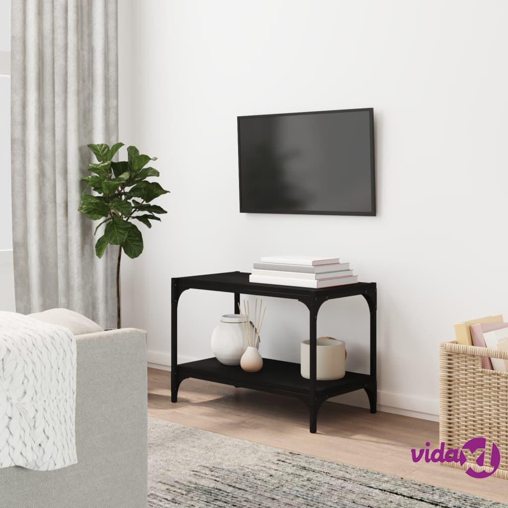 vidaXL TV Cabinet Black 60x33x41 cm Engineered Wood and Steel