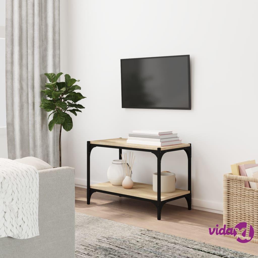 vidaXL TV Cabinet Sonoma Oak 60x33x41 cm Engineered Wood and Steel