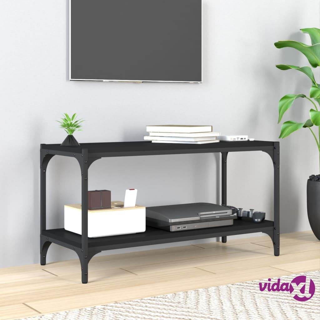 vidaXL TV Cabinet Black 80x33x41 cm Engineered Wood and Steel