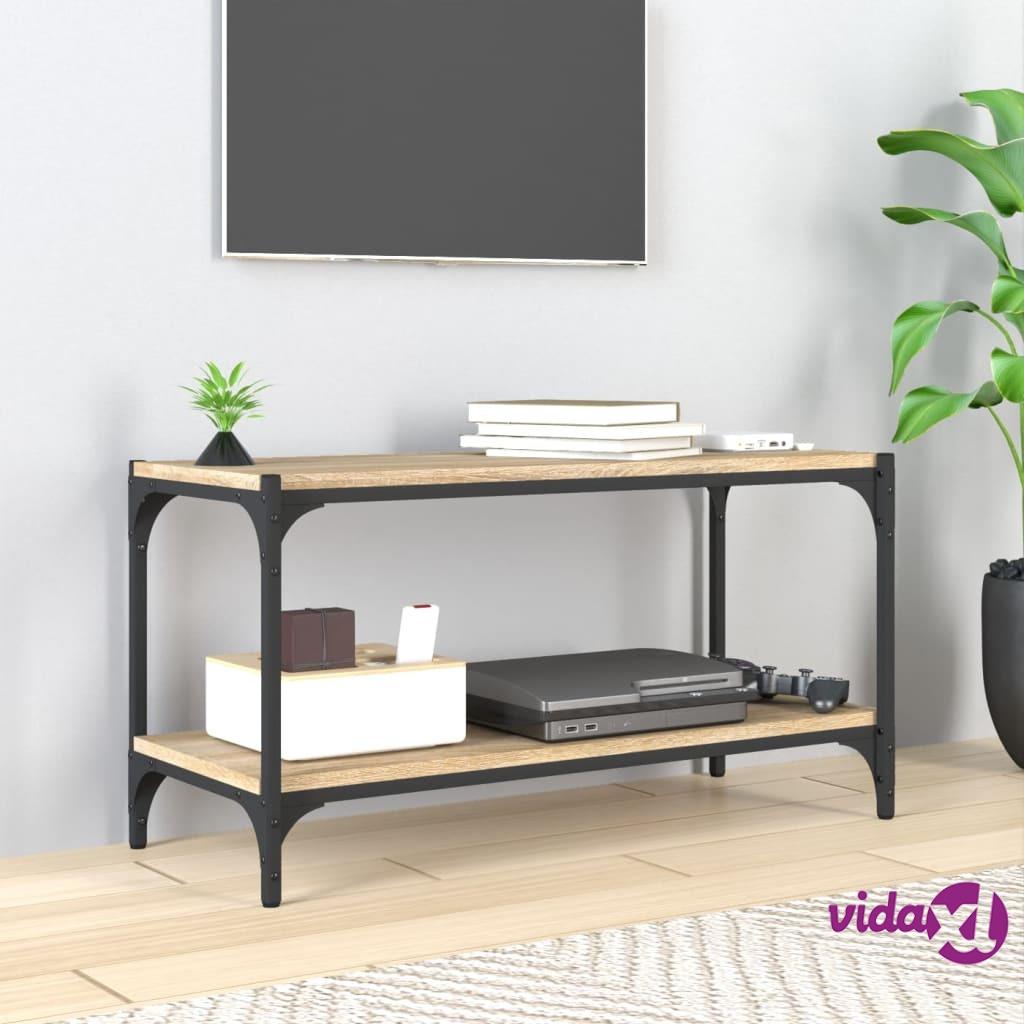 vidaXL TV Cabinet Sonoma Oak 80x33x41 cm Engineered Wood and Steel
