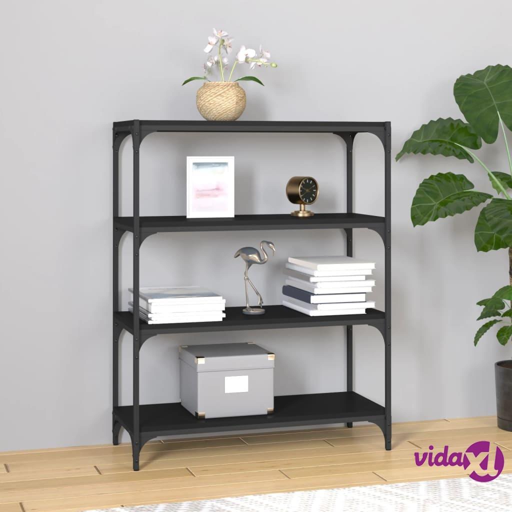 vidaXL Book Cabinet Black 80x33x100 cm Engineered Wood and Steel