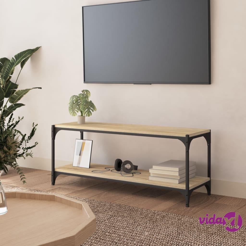 vidaXL TV Cabinet Sonoma Oak 100x33x41 cm Engineered Wood and Steel