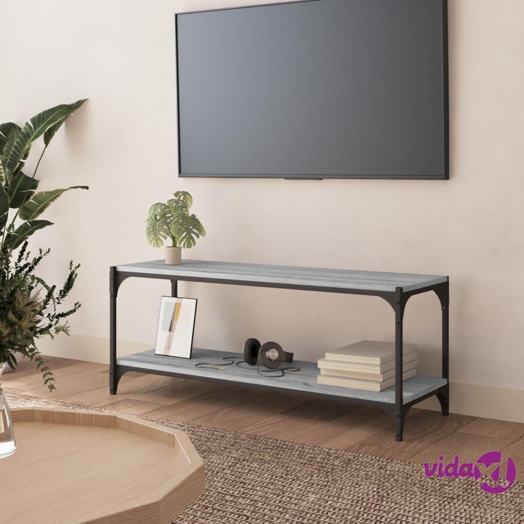 vidaXL TV Cabinet Grey Sonoma 100x33x41 cm Engineered Wood and Steel