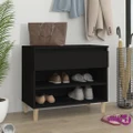 vidaXL Shoe Cabinet Black 70x36x60 cm Engineered Wood