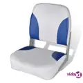 vidaXL Boat Seat Foldable Backrest with Blue-white Pillow 41x36x48 cm