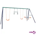 vidaXL Swing Set with Gymnastic Rings and 4 Seats Steel