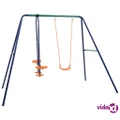 vidaXL Swing Set with 3 Seats Steel