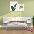 vidaXL Bed Headboard with Cabinets White Engineered Wood