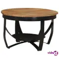 vidaXL Coffee Table Ø 68x43 cm Solid Wood Acacia and Iron