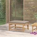 vidaXL Garden Footstool with Taupe Cushion Bamboo