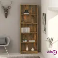 vidaXL 5-Tier Book Cabinet Smoked Oak 60x24x175 cm Engineered Wood