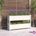 vidaXL Planter White 112x25x66 cm Solid Wood Pine