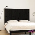 vidaXL Wall Headboard Black 185x3x110 cm Solid Wood Pine