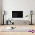vidaXL Speaker Stands 2 pcs Black Tempered Glass 1 Pillar Design