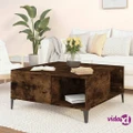vidaXL Coffee Table Smoked Oak 80x80x36.5 cm Engineered Wood