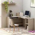 vidaXL L-Shaped Corner Desk Concrete Grey 120x140x75 cm Engineered Wood