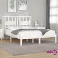 vidaXL Bed Frame White Solid Wood Pine 153x203 cm Queen Size