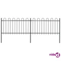vidaXL Garden Fence with Hoop Top Steel 3.4 m Black