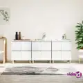 vidaXL Sideboards 3 pcs High Gloss White 60x35x70 cm Engineered Wood