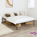 vidaXL Metal Bed Frame Black 137x187 cm Double Size