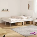 vidaXL Metal Bed Frame with Headboard White 183x203 cm King Size
