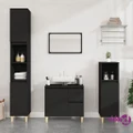 vidaXL Bathroom Cabinet Black 30x30x100 cm Engineered Wood