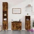 vidaXL Bathroom Cabinet Smoked Oak 30x30x100 cm Engineered Wood