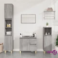 vidaXL Bathroom Cabinet Grey Sonoma 30x30x100 cm Engineered Wood