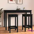 vidaXL Bar Chairs 2 pcs Black 40x40x78 cm Solid Wood Pine