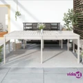 vidaXL Garden Table White 203.5x100x76 cm Solid Wood Pine