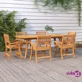 vidaXL 7 Piece Garden Dining Set Solid Wood Acacia
