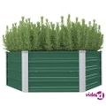 vidaXL Raised Garden Bed 129x129x46 cm Galvanised Steel Green