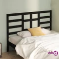 vidaXL Bed Headboard Black 141x4x104 cm Solid Wood Pine