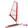 vidaXL Inflatable Stand Up Paddleboard with Sail Set Red and White