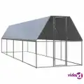vidaXL Outdoor Chicken Cage 2x8x2 m Galvanised Steel