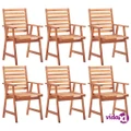 vidaXL Outdoor Dining Chairs 6 pcs Solid Acacia Wood