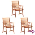 vidaXL Outdoor Dining Chairs 3 pcs Solid Acacia Wood