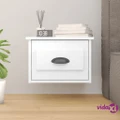 vidaXL Wall-mounted Bedside Cabinet High Gloss White 41.5x36x28cm