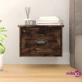 vidaXL Wall-mounted Bedside Cabinet Smoked Oak 41.5x36x28cm