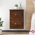 vidaXL Wall-mounted Bedside Cabinet Brown Oak 41.5x36x53cm