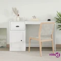 vidaXL Desk with Drawer High Gloss White 115x50x75 cm Engineered Wood