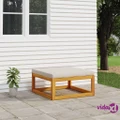 vidaXL Garden Footrest with Light Grey Cushion Solid Wood Acacia