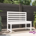 vidaXL Garden Bench White 109 cm Solid Wood Pine