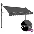 vidaXL Manual Retractable Awning with LED 350 cm Anthracite
