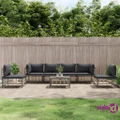 vidaXL 7 Piece Garden Lounge Set with Cushions Anthracite Poly Rattan