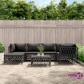 vidaXL 7 Piece Garden Lounge Set with Cushions Anthracite Steel