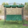 vidaXL Garden Swing Bench with Canopy Green 198 cm Fabric and Steel