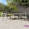 vidaXL Garden Table White 250x100x75 cm Poly Rattan and Tempered Glass