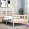 vidaXL Bed Frame with Headboard 92x187 cm Single Size Solid Wood